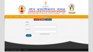 Login Form - Scheme for Voluntary Certification of Yoga Professionals