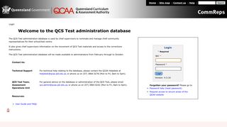 Login to the QCS Test administration database - Queensland ...