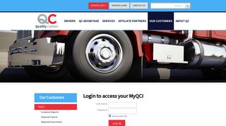 Log in to MyQCI - Quality Carriers
