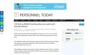 UK first as British Gas launches pre-paid card benefit scheme ...