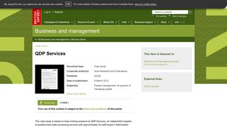 Qdp services - The British Library
