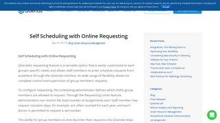 Self Scheduling with Online Requesting | QGenda