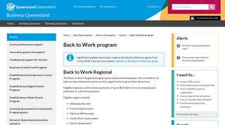 Back to Work program | Business Queensland
