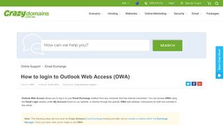 How to login to Outlook Web Access (OWA) - Support | CrazyDomains ...