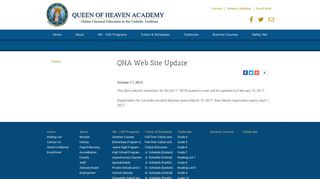 QHA Web Site Update - Queen of Heaven Academy - Catholic ...