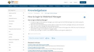 How to login to WebHost Manager - Knowledgebase - QHoster.com