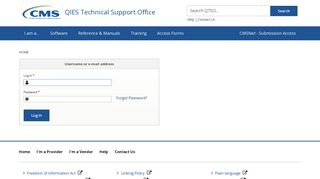 Log in | QIES Technical Support Office - QTSO.com - CMS