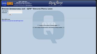 QT9 - Employee Portal - Log In - DynCorp International