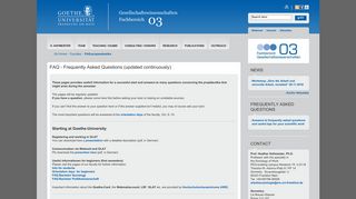 FAQ - Goethe University Frankfurt