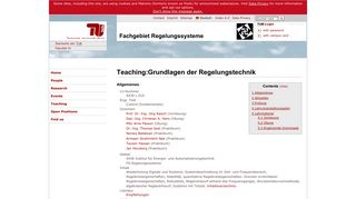 Teaching:Grundlagen der Regelungstechnik - Fachgebiet ...