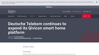 Deutsche Telekom continues to expand Qivicon smart home platform