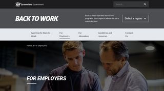 For Employers - Back to Work - Queensland Government
