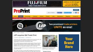 News: LEP acquires Qld Trade Print - ProPrint