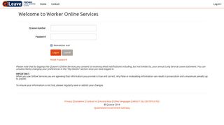 Worker - Log in - QLeave Online Services