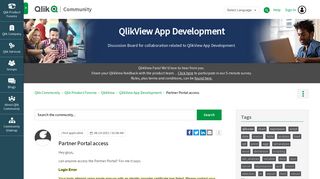 Partner Portal access - Qlik Community