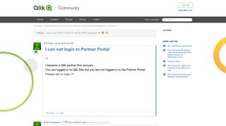 I can not login to Partner Portal | Qlik Community