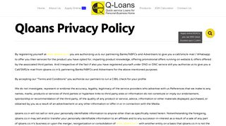 Qloans Privacy Policy - Qloans