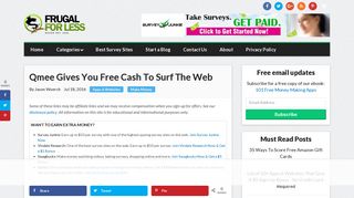Qmee Gives You Free Cash To Surf The Web - Frugal For Less