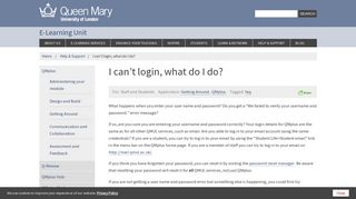I can't login, what do I do? | E-Learning Unit