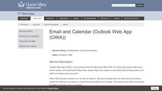 Email and Calendar (Outlook Web App (OWA)) - IT ... - its.qmul.ac.uk