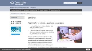 Online - Residential Services and Support - QMUL Residences
