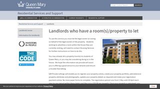 Landlords who have a room(s)/property to let - QMUL Residences