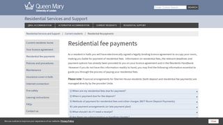 Residential fee payments - Residential Services ... - QMUL Residences