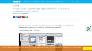How to connect to the QTS login page using Bonjour in Safari ... - QNAP
