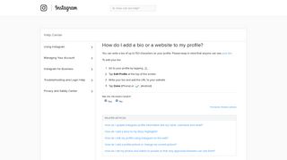 How do I add a bio or a website to my profile? | Instagram Help Center