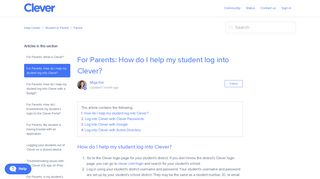 For Parents: How do I help my student log into Clever? – Help Center