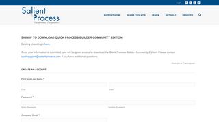 QPB Community Edition Registration - Support - Salient Process