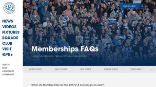 Memberships FAQs - QPR