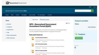 QPS—Queensland Government Investment Portal (QGIP) - Datasets ...