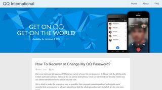 How To Recover or Change My QQ Password? | QQ International