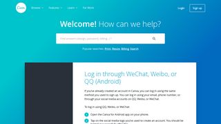 Log in through WeChat, Weibo, or QQ (Android) - Canva Help Center