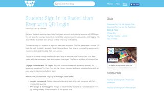 Student Sign In is Easier than Ever with QR Login | - TinyTap