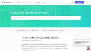 How do you find your Signup Form QR Code? - Benchmark Email