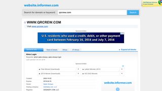 qrcrew.com at WI. Aims Login - Website Informer