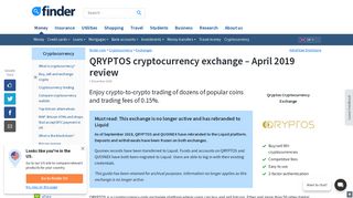 QRYPTOS cryptocurrency exchange - February 2019 review | finder UK