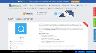 QRYPTOS Exchange Airdrop » Claim 3 free QASH tokens (~ $1.5)
