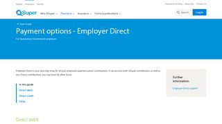 Payment options - Employer Direct | Queensland ... - QSuper