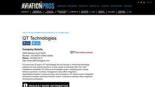 QT Technologies Company and Product Info from AviationPros.com