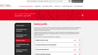 Student profile - QTAC