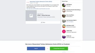Queensland Tertiary Admissions Centre (QTAC) - Facebook