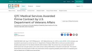 QTC Medical Services Awarded Prime Contract by U.S. Department of ...