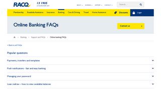 Online banking FAQs - RACQ