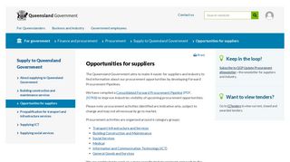 Opportunities for suppliers | For government | Queensland Government