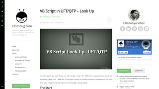 VB Script in UFT/QTP - Look Up - TestNBug