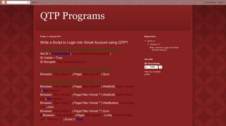 QTP Programs: Write a Script to Login into Gmail Account using QTP?