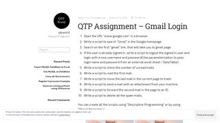 QTP Assignment – Gmail Login – qtpworld